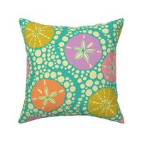 In the Surf Coastal Beach Sea Urchins and Sand Dollars - Bright Summer Colors - MEDIUM Scale - UnBlink Studio by Jackie Tahara