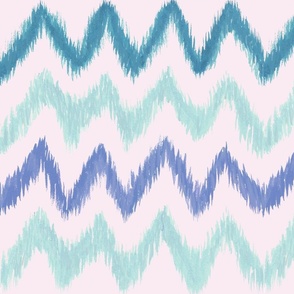 Hand Painted Ikat Stripes in Blue