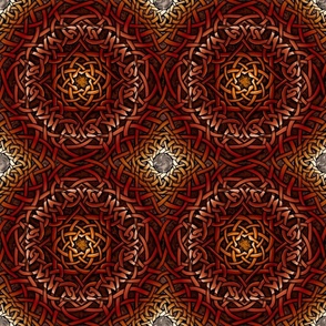 Celtic Knotwork Mandala - Earth and Fire Tones - V1 Large