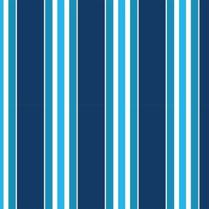 Bold White & Blue Stripes