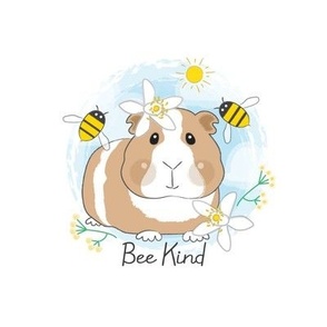 bee kind guinea pig embroidery