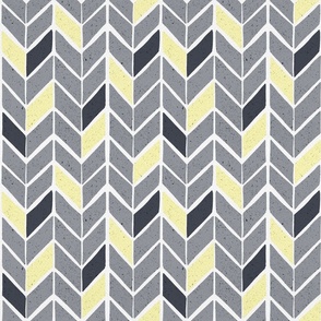 Chevron Pattern - Gray And Yellow