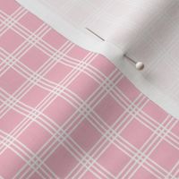 The Simple minimalist series - delicate tartan plaid design scandinavian checker print summer white on bubblegum pink  SMALL