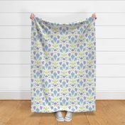 Pastel floral botanical diamond pattern