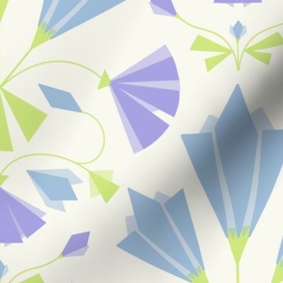 Pastel floral botanical diamond pattern