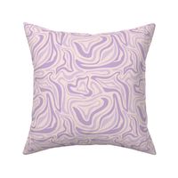 Groovy swirls - Vintage abstract organic shapes and retro flower power zebra style cool boho design lilac purple on beige cream blush