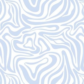 Groovy swirls - Vintage abstract organic shapes and retro flower power zebra style cool boho design soft blue periwinkle on white