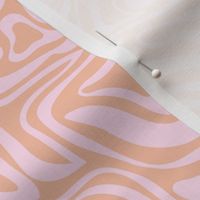 Groovy swirls - Vintage abstract organic shapes and retro flower power zebra style cool boho design soft pink orange seventies