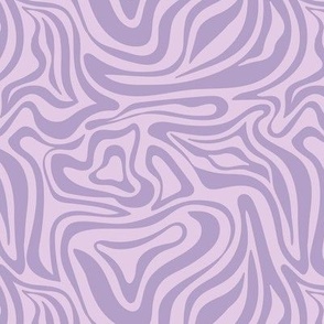 Groovy swirls - Vintage abstract organic shapes and retro flower power zebra style cool boho design purple lilac