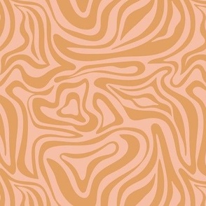 Groovy swirls - Vintage abstract organic shapes and retro flower power zebra style cool boho design vintage orange pink blush