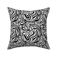 Groovy swirls - Vintage abstract organic shapes and retro flower power zebra style cool boho design monochrome black and white