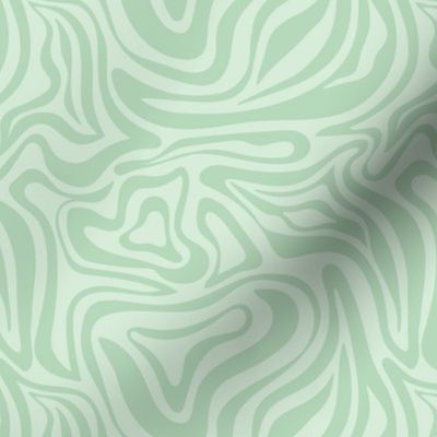 Groovy swirls - Vintage abstract organic shapes and retro flower power zebra style cool boho design mint green summer