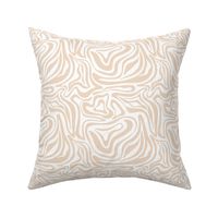 Groovy swirls - Vintage abstract organic shapes and retro flower power zebra style cool boho design pale beige sand white