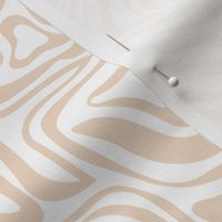 Groovy swirls - Vintage abstract organic shapes and retro flower power zebra style cool boho design pale beige sand white