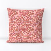 Groovy swirls - Vintage abstract organic shapes and retro flower power zebra style cool boho design pink vintage red beige girls