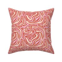 Groovy swirls - Vintage abstract organic shapes and retro flower power zebra style cool boho design pink vintage red beige girls