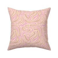 Groovy swirls - Vintage abstract organic shapes and retro flower power zebra style cool boho design beige sand cream pink