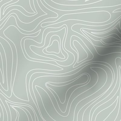 Minimalist mountains - landscape nature altitude map for hiking adventures mountain heights abstract strokes and swirls white on sage green mist 