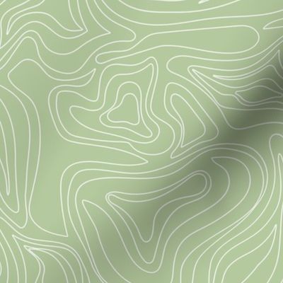 Minimalist mountains - landscape nature altitude map for hiking adventures mountain heights abstract strokes and swirls white on mint apple green 