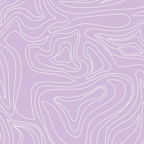 Minimalist mountains - landscape nature altitude map for hiking adventures mountain heights abstract strokes and swirls white on lilac purple 
