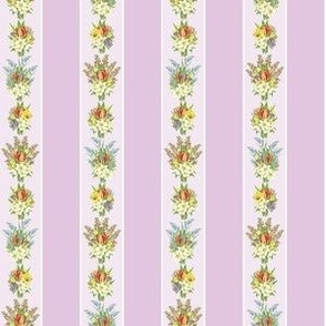 BOUQUET STRIPE SMALL - SPRING GARDEN COLLECTION (LILAC)