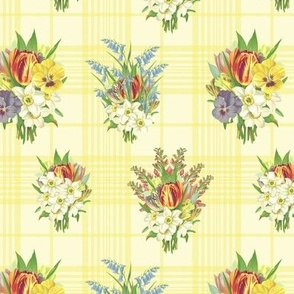 BOUQUET PLAID SMALL - SPRING GARDEN COLLECTION (LEMON)