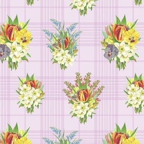 BOUQUET PLAID SMALL - SPRING GARDEN COLLECTION (LILAC)