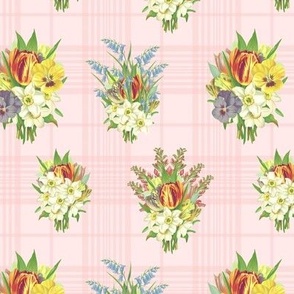 BOUQUET PLAID SMALL - SPRING GARDEN COLLECTION (PINKY)