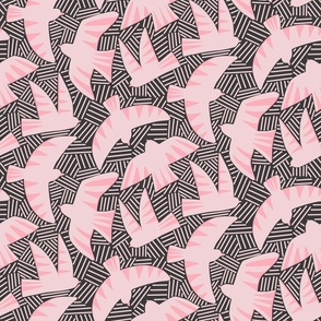 Pink and Charcoal Flying Birds