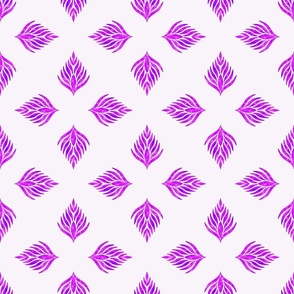 Leaf block - floral Indian block - magenta 