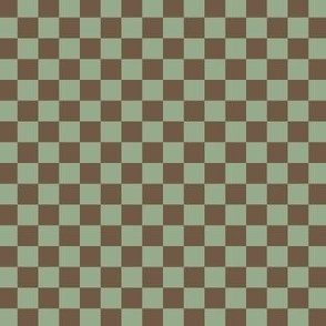Sage and Coffee Checkerboard