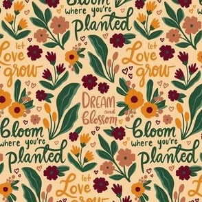 Dream and Blossom - Handlettered flower quotes