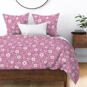 Olivia / big scale / hot pink decorative sweet and playful floral pattern design