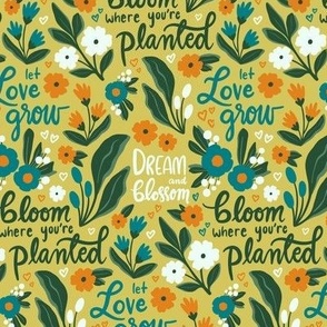 Let love grow - hand lettered flower quotes