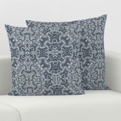 Delicate Detailed Fractal Lace in Navy Blue