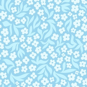 Floating Floral - baby blue