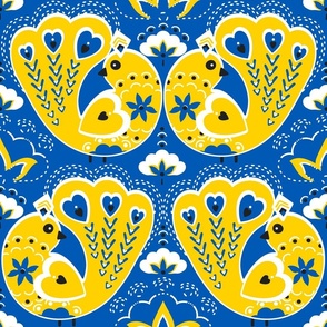 Ukraine - Phoenix Bird, Yellow on a blue background