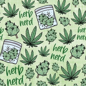 herb nerd pale green linen