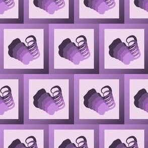 Medium - Layered Elephant Silhouette Checks in tones of Purple 