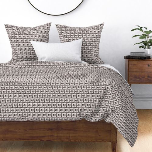 Medium - Layered Elephant Silhouette Checks in Brownish-Gray, 2-inch squares