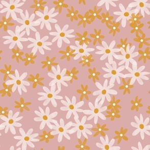 daisies  dusty pink high volume tiling