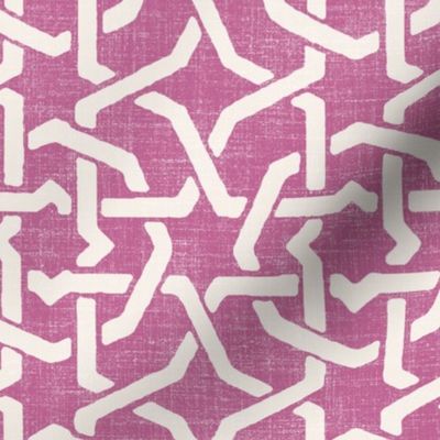 medium lattice garden octagon on peony linen