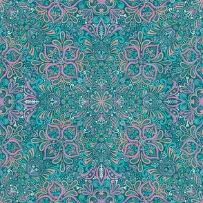 Boho Spring Blooms (teal) small