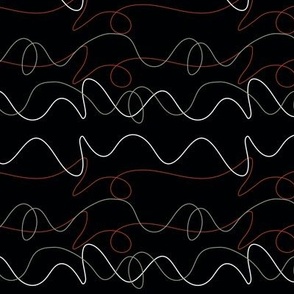 Thin Wavy White Lines on a Midnight Black Background