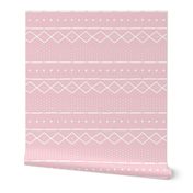 Mudcloth II (Petite) in white on pink
