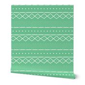 Mudcloth II (Petite) in white on fresh green