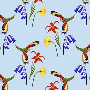 Lorikeet, Soaring into Spring #1 - cloud blue, medium 