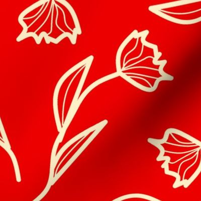 contour tulips  coral  honey  trending wallpaper living & decor current table runner tablecloth napkin placemat dining pillow duvet cover throw blanket curtain drape upholstery cushion duvet cover clothing shirt wallpaper fabric living home decor 