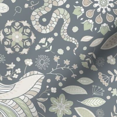 phoenix in bloom on bluish gray | medium