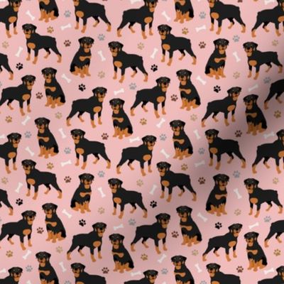 Rottweiler Paws and Bones Pink Small Scale